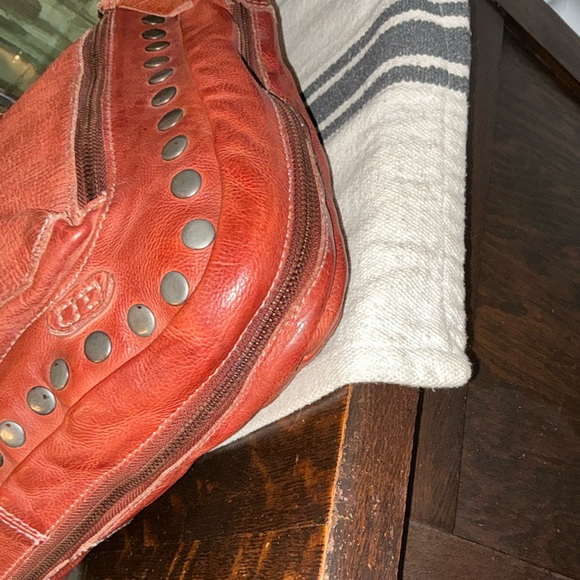 Bed Stu Leather Moore Studded Hobo Shoulder Bag Handbag Cognac Rustic MSRP $285 - Picture 9 of 13